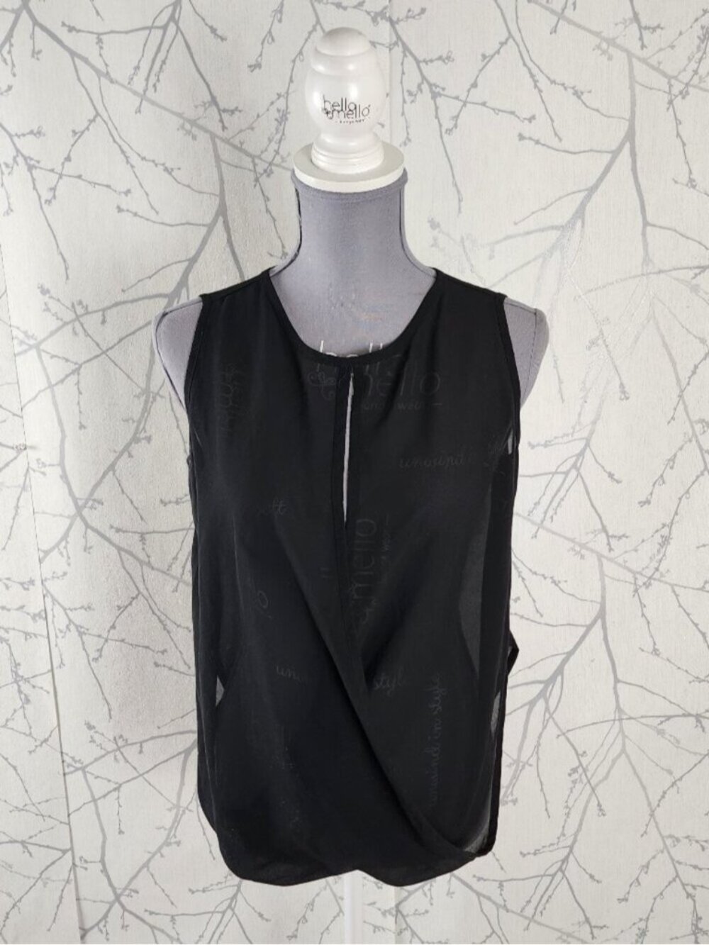 DOTE Black Sheer Keyhole Nursing Tank